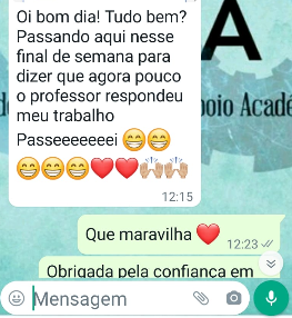 Feedback real de aluno atendido pela Resposta Aqui