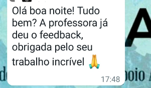 Feedback positivo de aluno sobre atendimento acadêmico